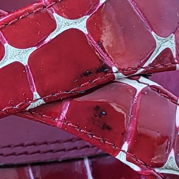 Enzo Open Toe Red Patent Leather Stiletto Heels - Picture 5 of 10